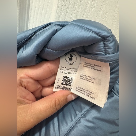 Save The Duck Cindy Long Puffer Vest Size Large Blue - Picture 6 of 8